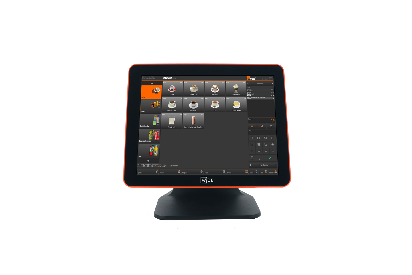 Pack Pos 1525D Noir/Orange - Pack caisse enregistreuse tactile avec logiciel performant, imprimante et tiroir caisse