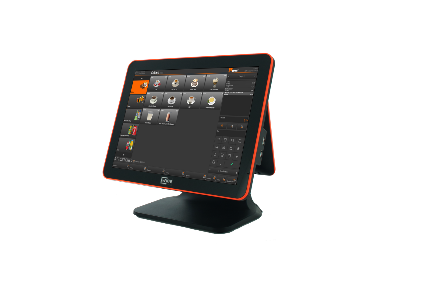 Pack Pos 1525D Noir/Orange - Pack caisse enregistreuse tactile avec logiciel performant, imprimante et tiroir caisse