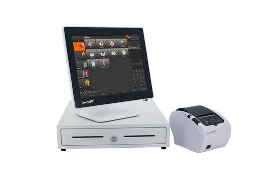 Pack POS 1518 Blanc - Pack caisse enregistreuse tactile avec logiciel performant, imprimante et tiroir caisse